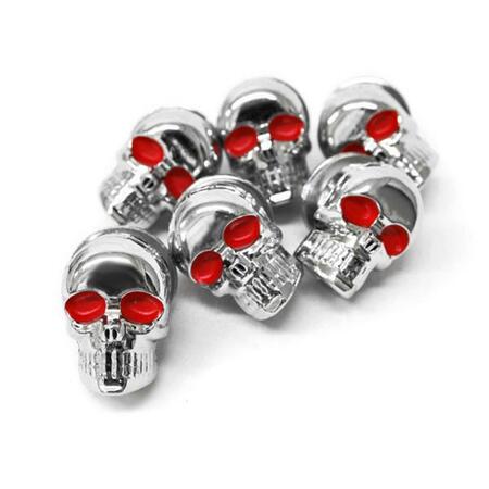 KRATOR Motorcycle 6 x Skull Bolts for License Plate Bolts, Chrome XH6005-BC